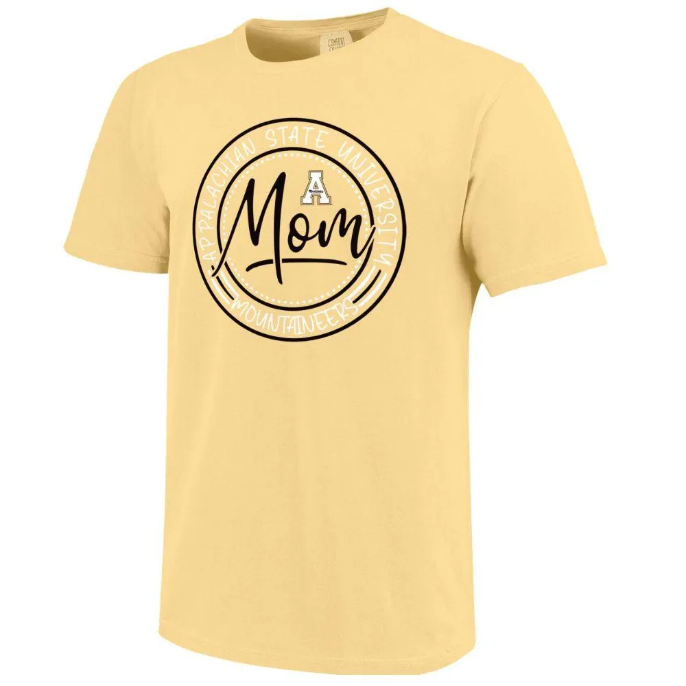 App | Appalachian State Mom Script Stamp Comfort Colors Tee Alumni Hall