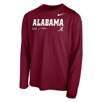 Bama | Alabama Nike Youth Long Sleeve Legend Tee Alumni Hall