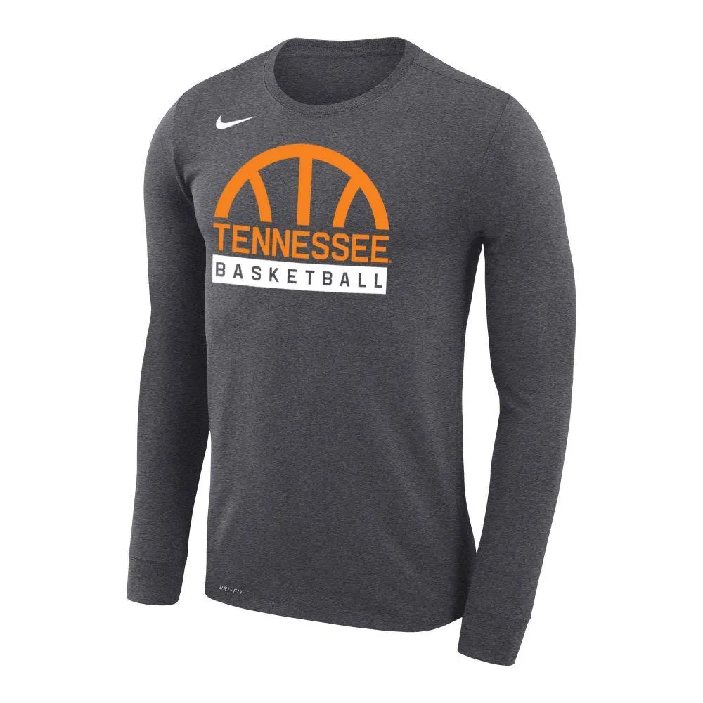 Vols | Tennessee Nike Dri- Fit Legend Half Basketball Long Sleeve Tee Alumni Hall