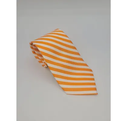  Ahs | Loyalty Brand Products Orange And White Thin Stripe Tie | Alumni Hall