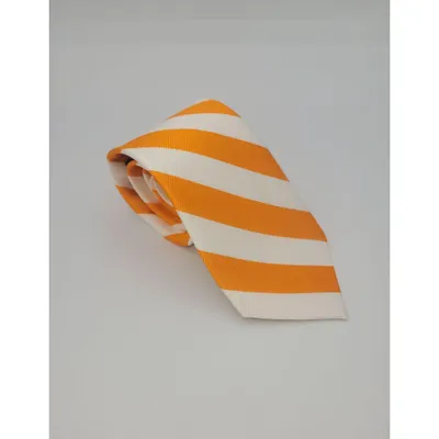  Ahs | Loyalty Brand Products Orange And White Thick Stripe Tie | Alumni Hall