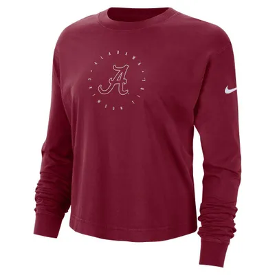 Bama | Alabama Nike Women's Boxy Varsity Long Sleeve Tee Shirt Alumni Hall