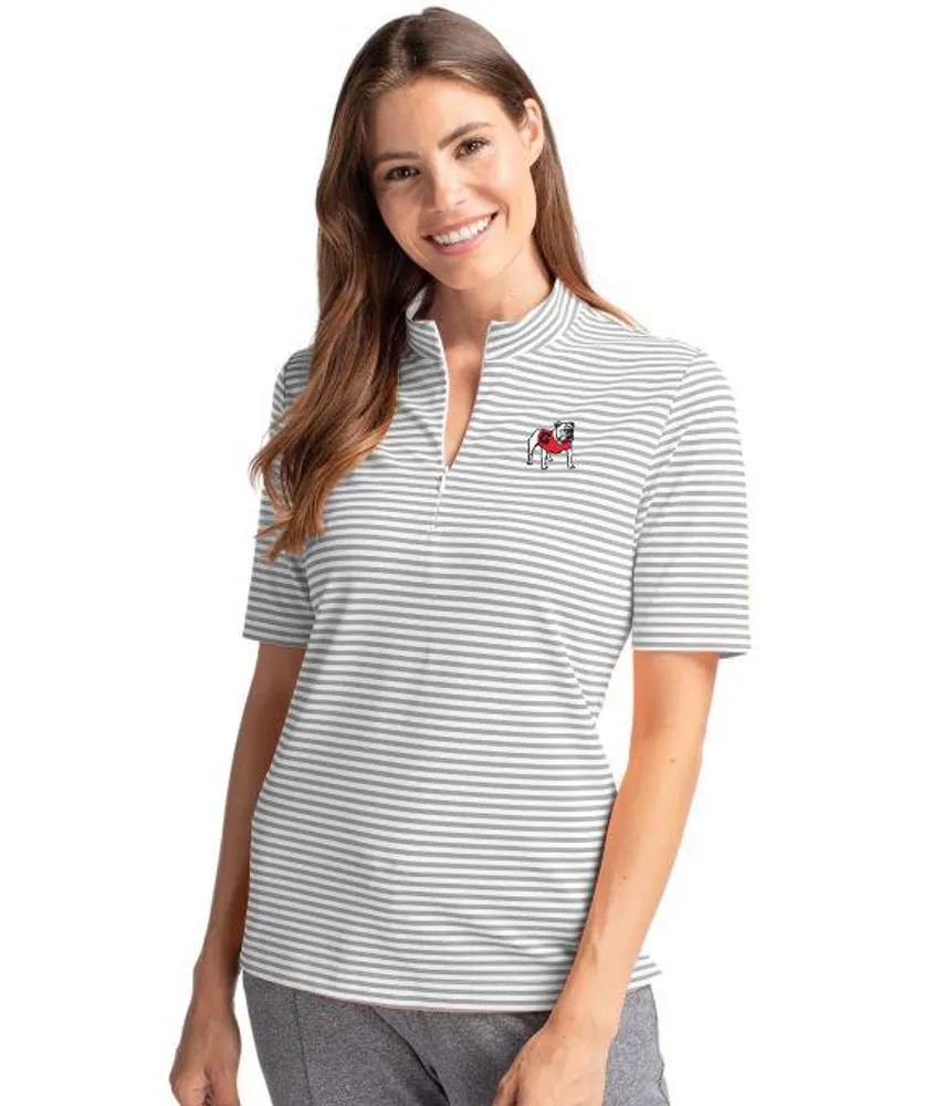 Dawgs | Georgia Cutter & Amp ; Buck Women's Eco Pique Stripe Top Alumni Hall