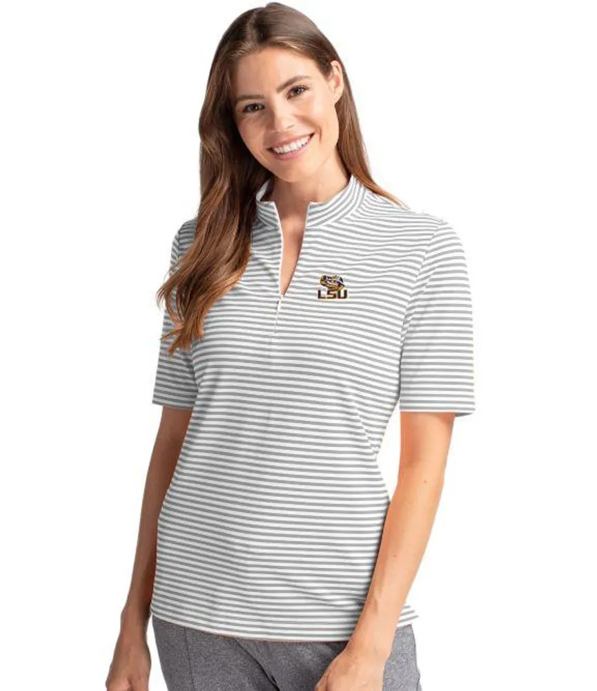 Lsu | Cutter & Amp ; Buck Women's Eco Pique Stripe Top Alumni Hall