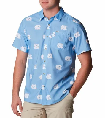 Unc | Columbia Men's Super Slack Tide Printed Shirt Alumni Hall