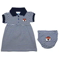 Aub | Auburn Infant Striped Aubie Logo Gameday Dress With Bloomer Alumni Hall