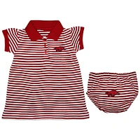 Arkansas Infant Striped Gameday Dress With Bloomer