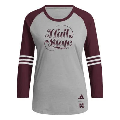 Bulldogs | Mississippi State Adidas Women's Baseball Raglan Tee Alumni Hall