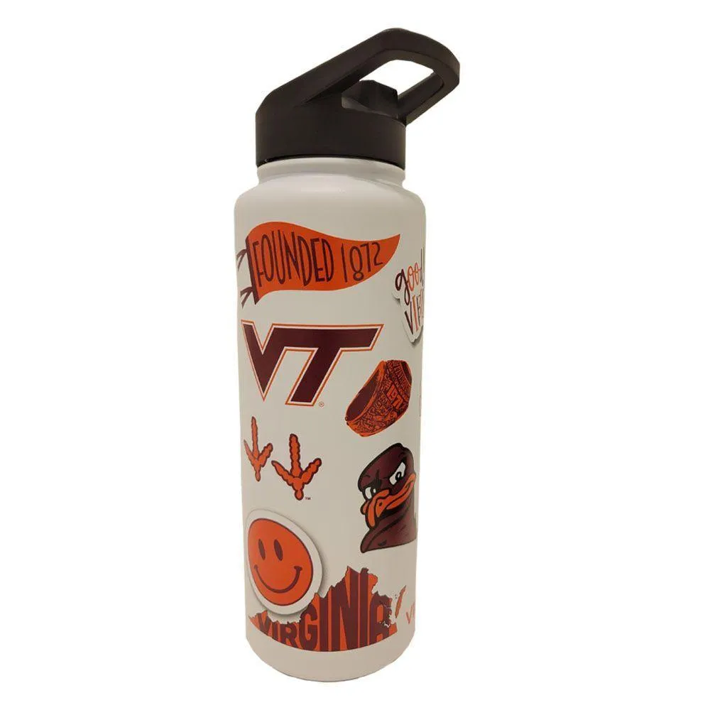 Virginia Tech 34 Oz Sticker Bottle