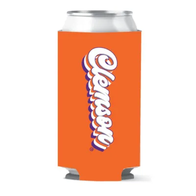  Clemson | Clemson Script Slim Can Cooler | Alumni Hall