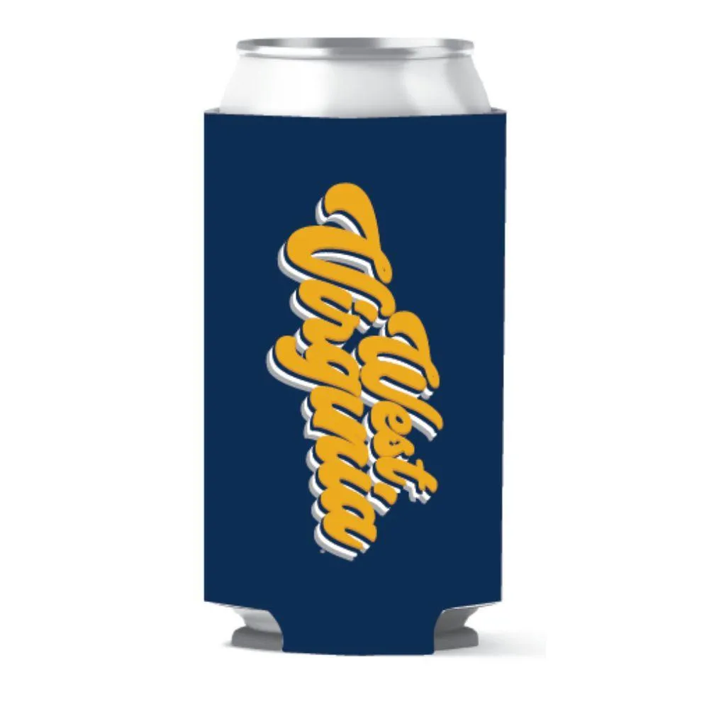  Wvu | West Virginia Script Slim Can Cooler | Alumni Hall