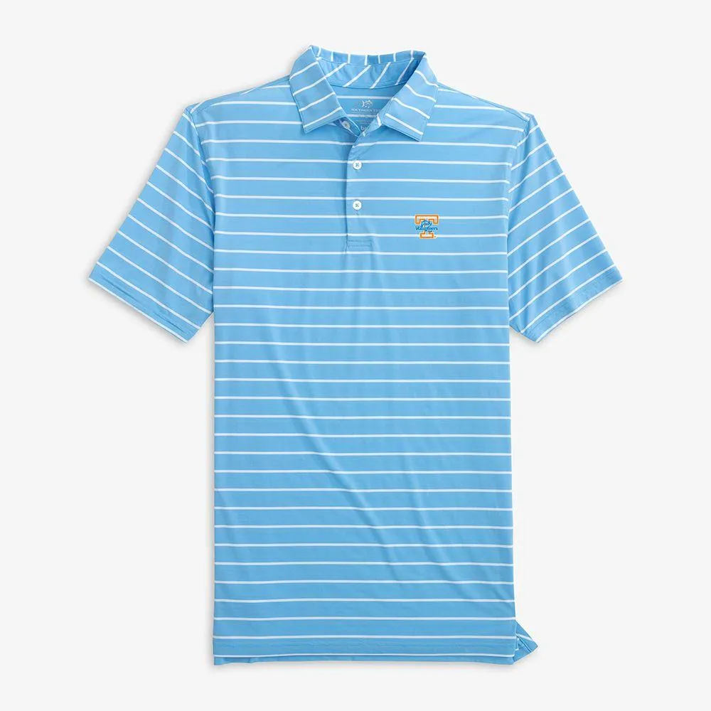 Lady Vols | Tennessee Southern Tide Desmond Stripe Performance Polo Orange Mountain