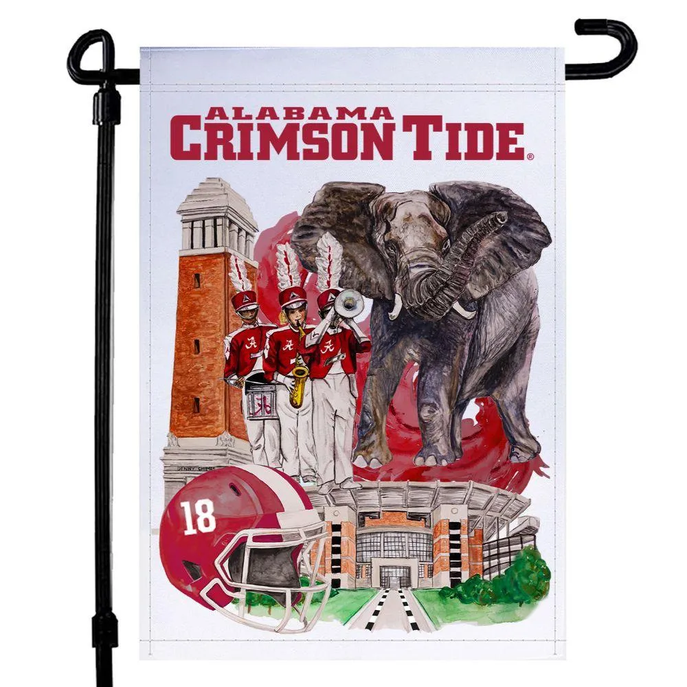  Bama | Alabama Watercolor Garden Flag | Alumni Hall