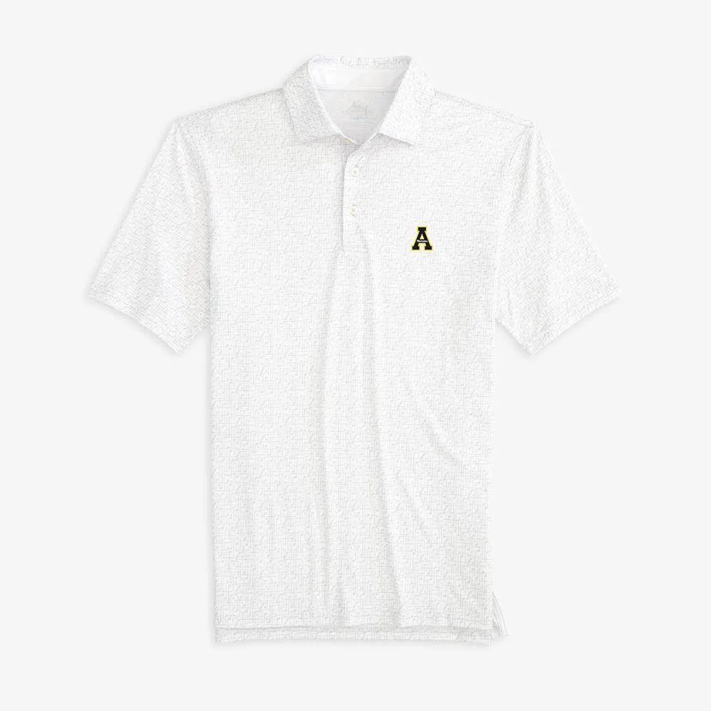 App | Appalachian State Southern Tide Clubbing Print Performance Polo Alumni Hall