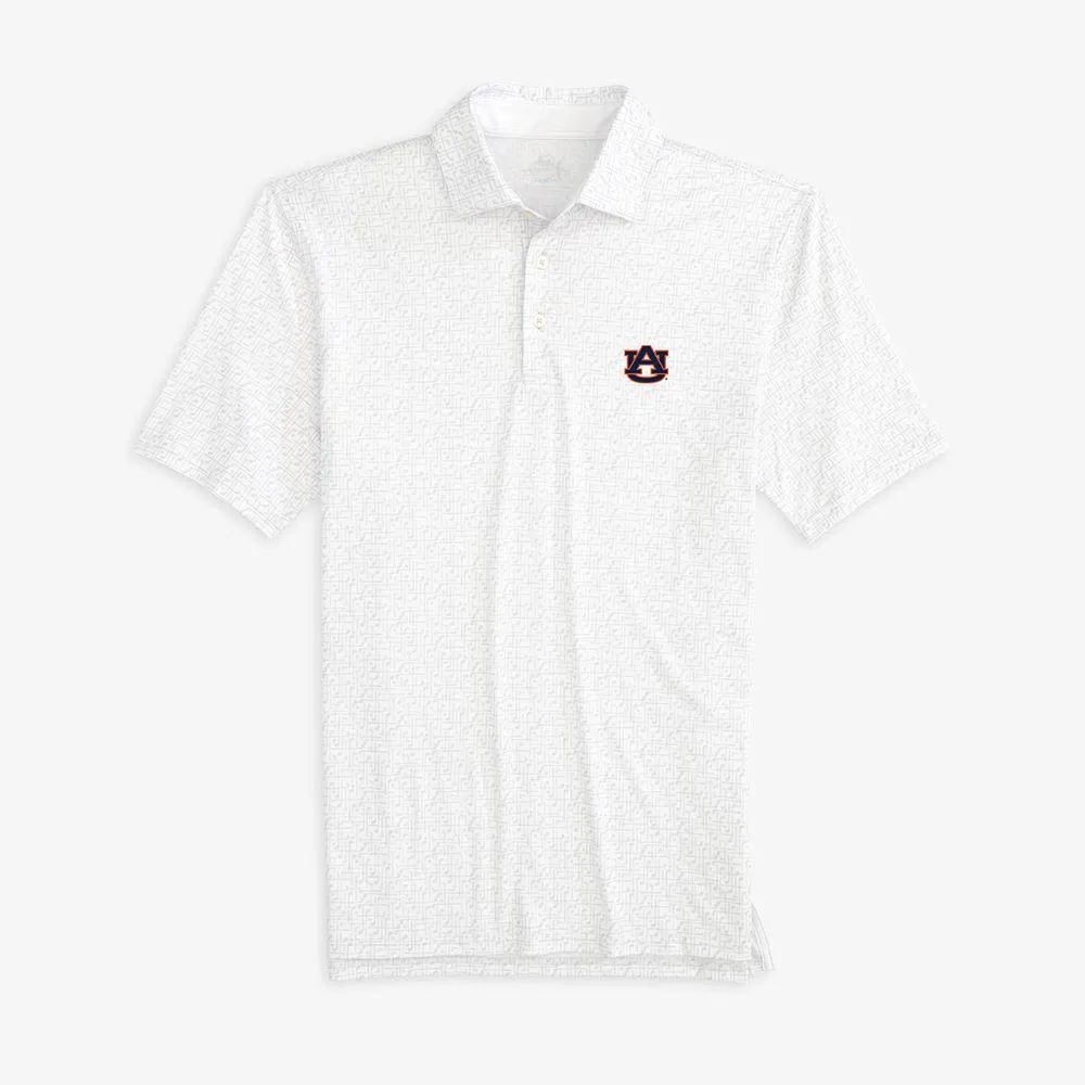 Aub | Auburn Southern Tide Clubbing Print Performance Polo Alumni Hall