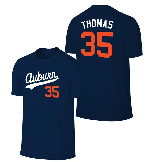 Men's Original Retro Brand Frank Thomas Navy Auburn Tigers Name & Number T- Shirt