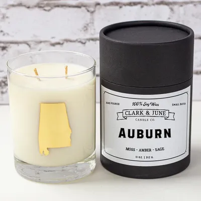  Aub | Auburn 11 Oz Soy Candle - Rocks Glass | Alumni Hall