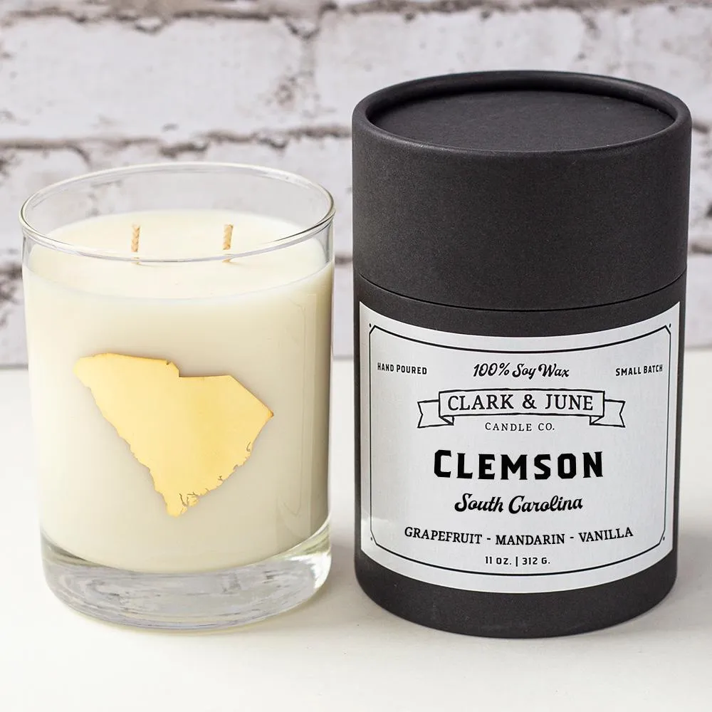 Clemson 11 Oz Soy Candle - Rocks Glass