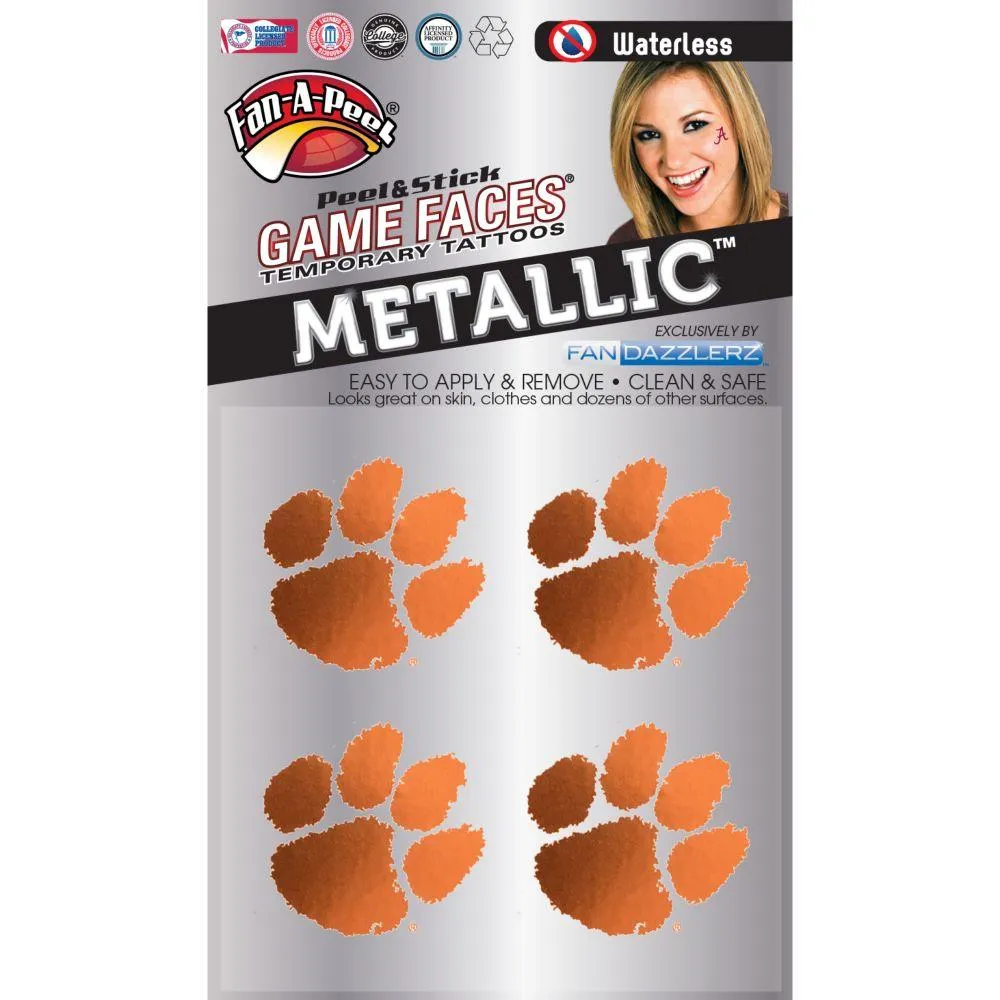  Clemson | Clemson Metallic Waterless Face Tattoos | Alumni Hall