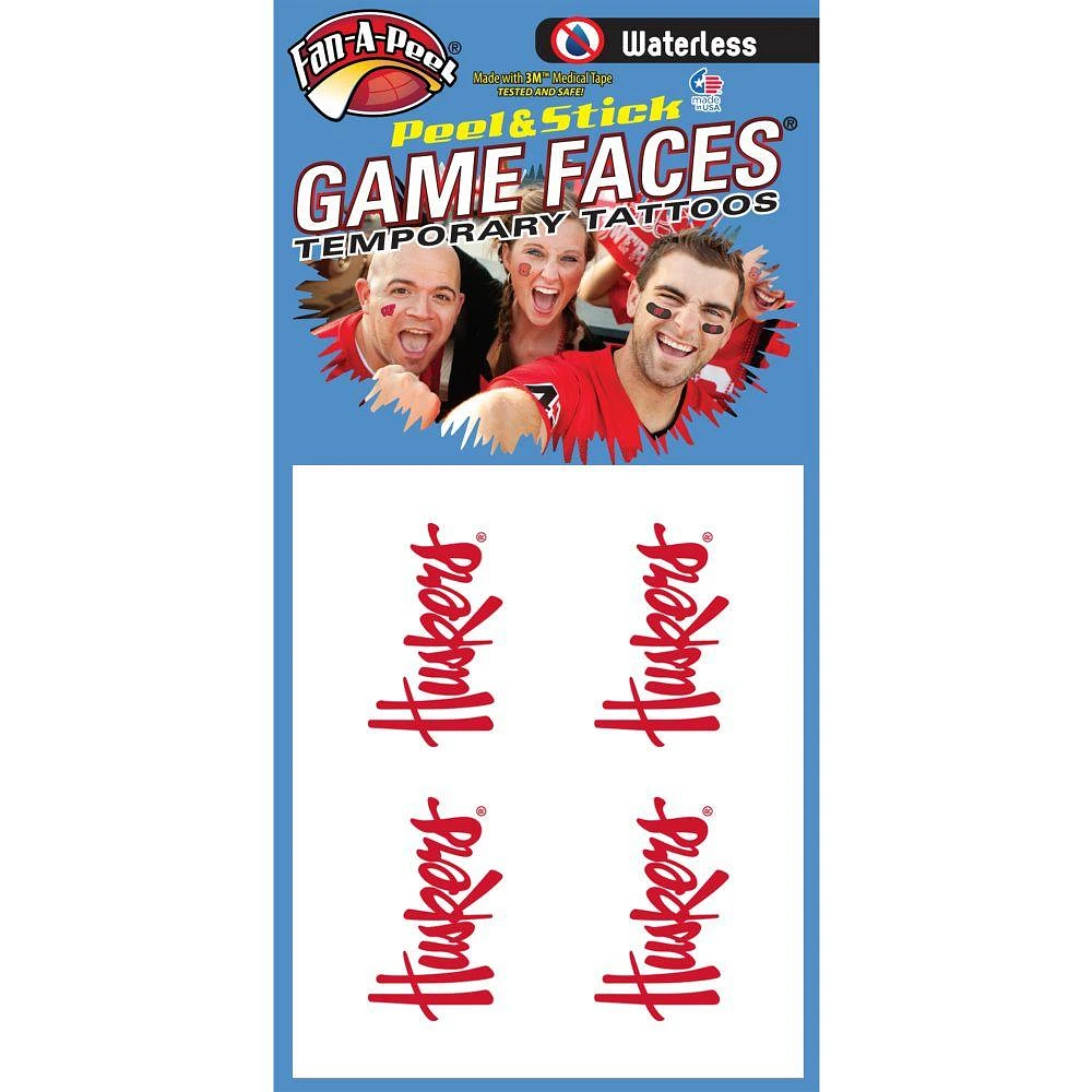 Nebraska Huskers Waterless Face Tattoos