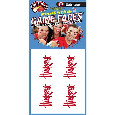 Nebraska Huskers Waterless Face Tattoos