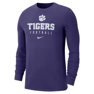 Clemson | Nike Dri- Fit Team Issue Football Long Sleeve Tee Alumni Hall