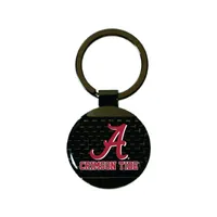 Alabama Carbon Fiber Round Keychain