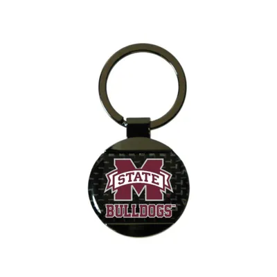  Bulldogs | Mississippi State Carbon Fiber Round Keychain | Alumni Hall