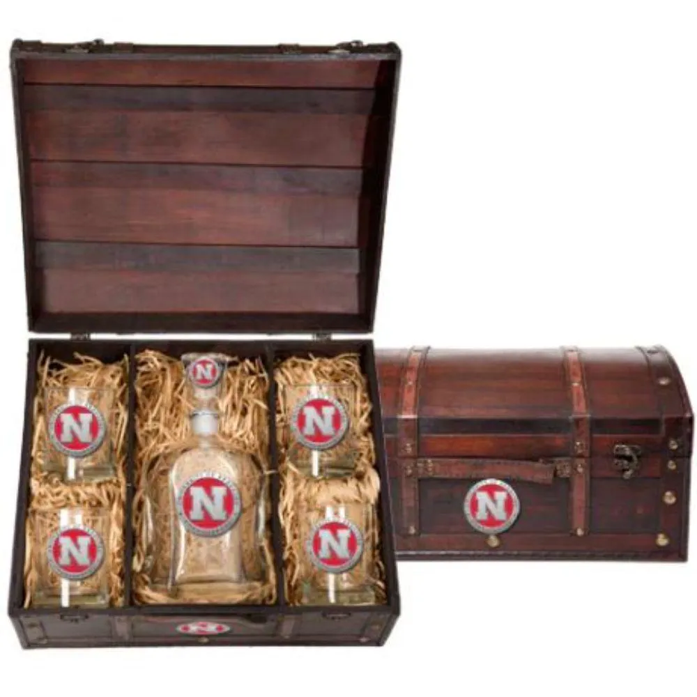  Huskers | Nebraska Heritage Pewter Capital Decanter Chest | Alumni Hall