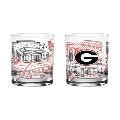  Dawgs | Georgia 14 Oz Campus Rocks Glass | Alumni Hall