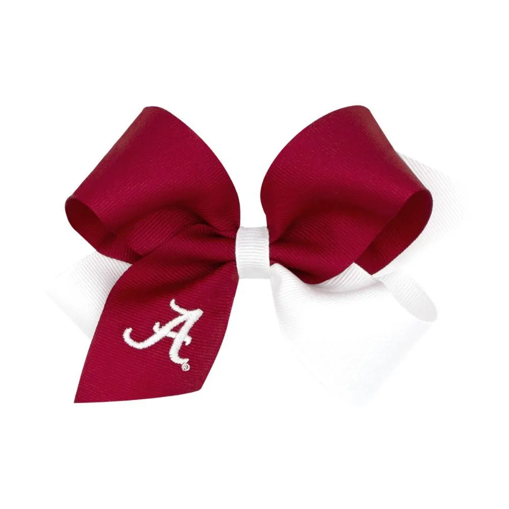  Bama | Alabama Medium Two- Tone Grosgrain Hair Bow | Alumni Hall