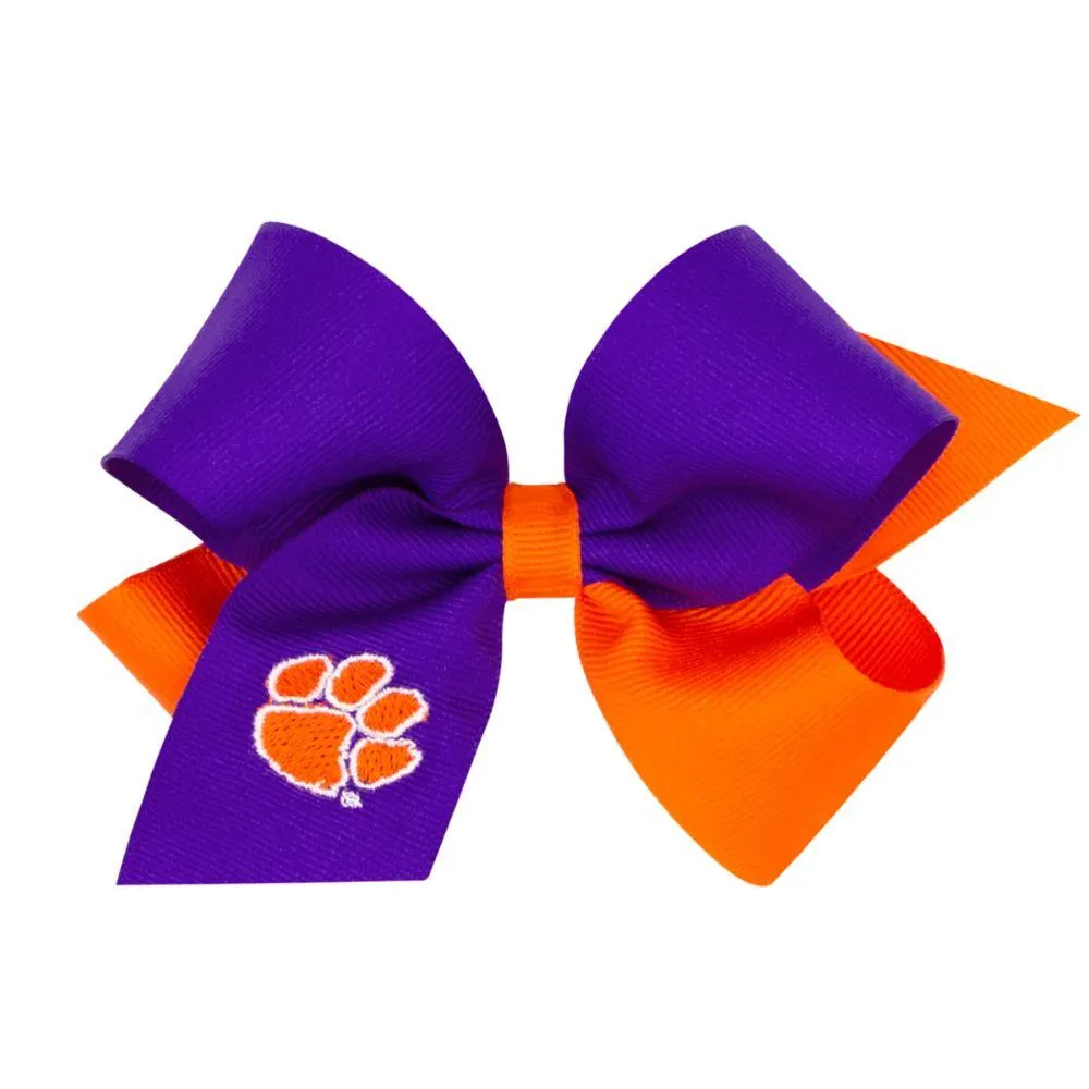 Clemson Medium Two-Tone Grosgrain Hair Bow