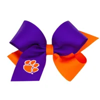 Clemson Medium Two-Tone Grosgrain Hair Bow