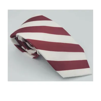  Ahs | Loyalty Brand Products Crimson And White Thick Stripe Tie | Alumni Hall