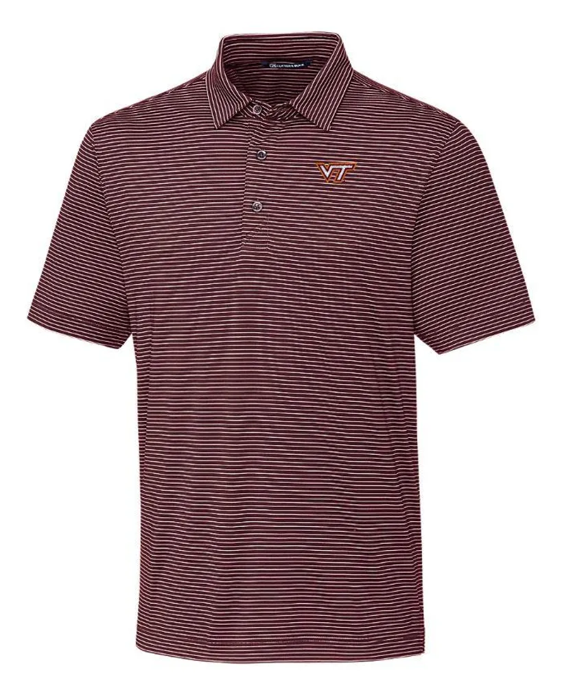 Virginia Tech Cutter & Buck Forge Pencil Stripe Polo