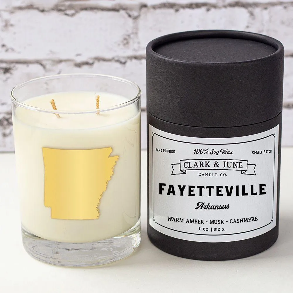  Razorbacks | Fayetteville 11 Oz Soy Candle - Rocks Glass | Alumni Hall