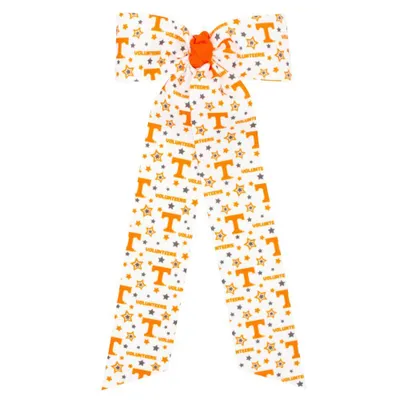  Vols | Tennessee Medium Signature Print Stream Tail Tie Hair Bow | Alumni Hall