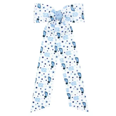 UNC Medium Signature Print Stream Tail Tie Hair Bow