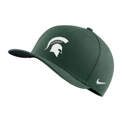 Spartans | Michigan State Nike Swoosh Raised Logo Flex Fit Hat Alumni Hall