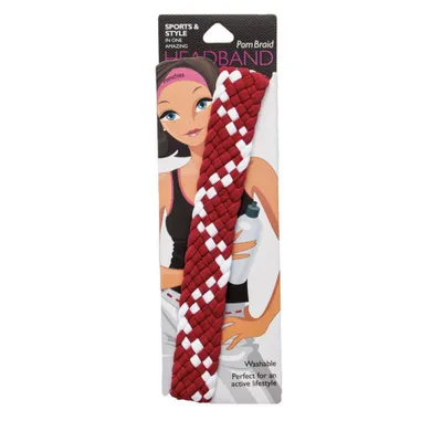  Ahs | Pomchie Crimson And White Pom Braided Headband | Alumni Hall