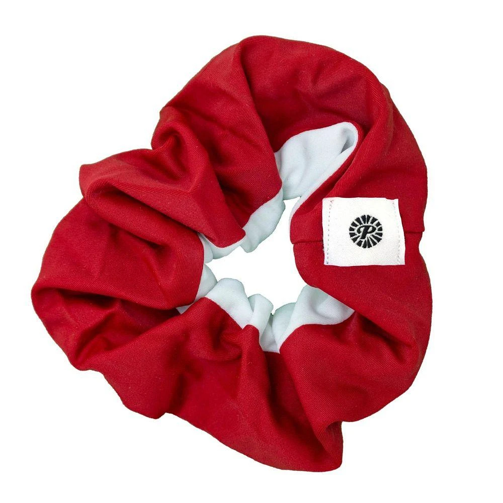 Pomchie Crimson and White Single Scrunchie