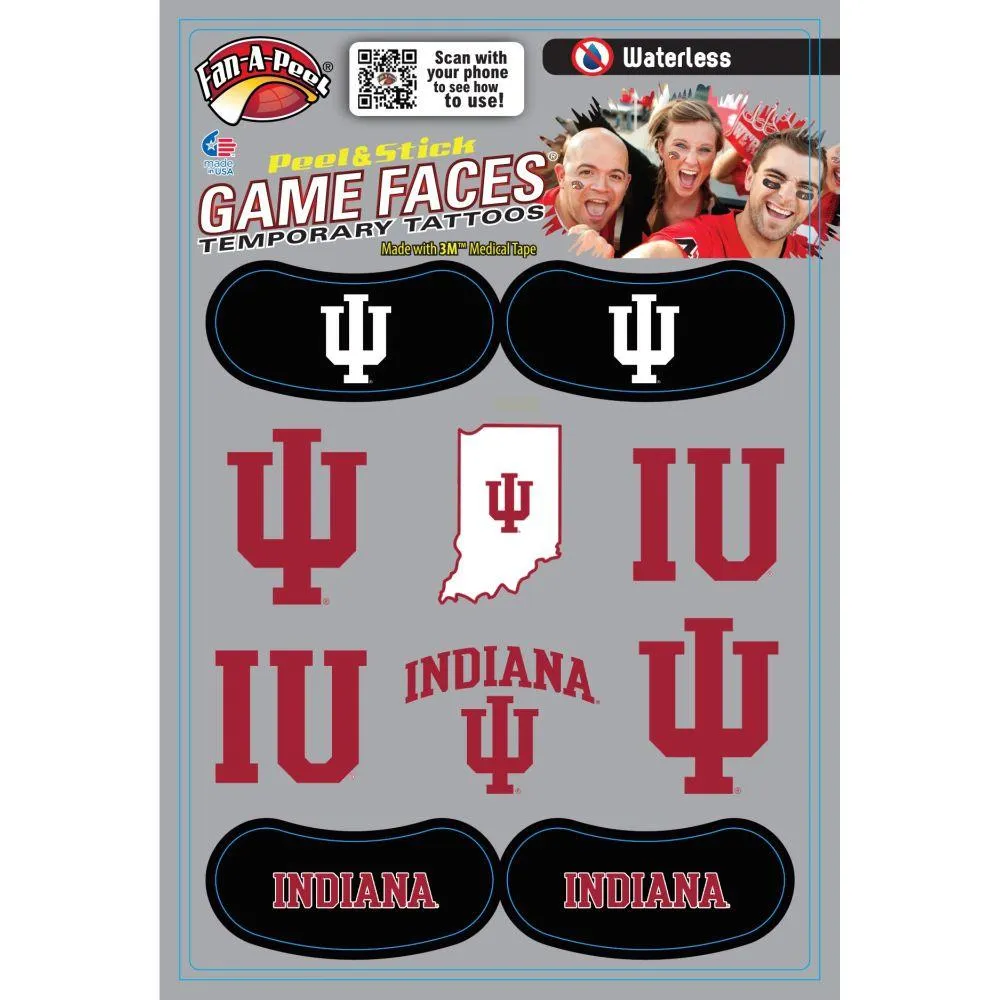  Hoosiers | Indiana Combo Pack Waterless Face Tattoos | Alumni Hall