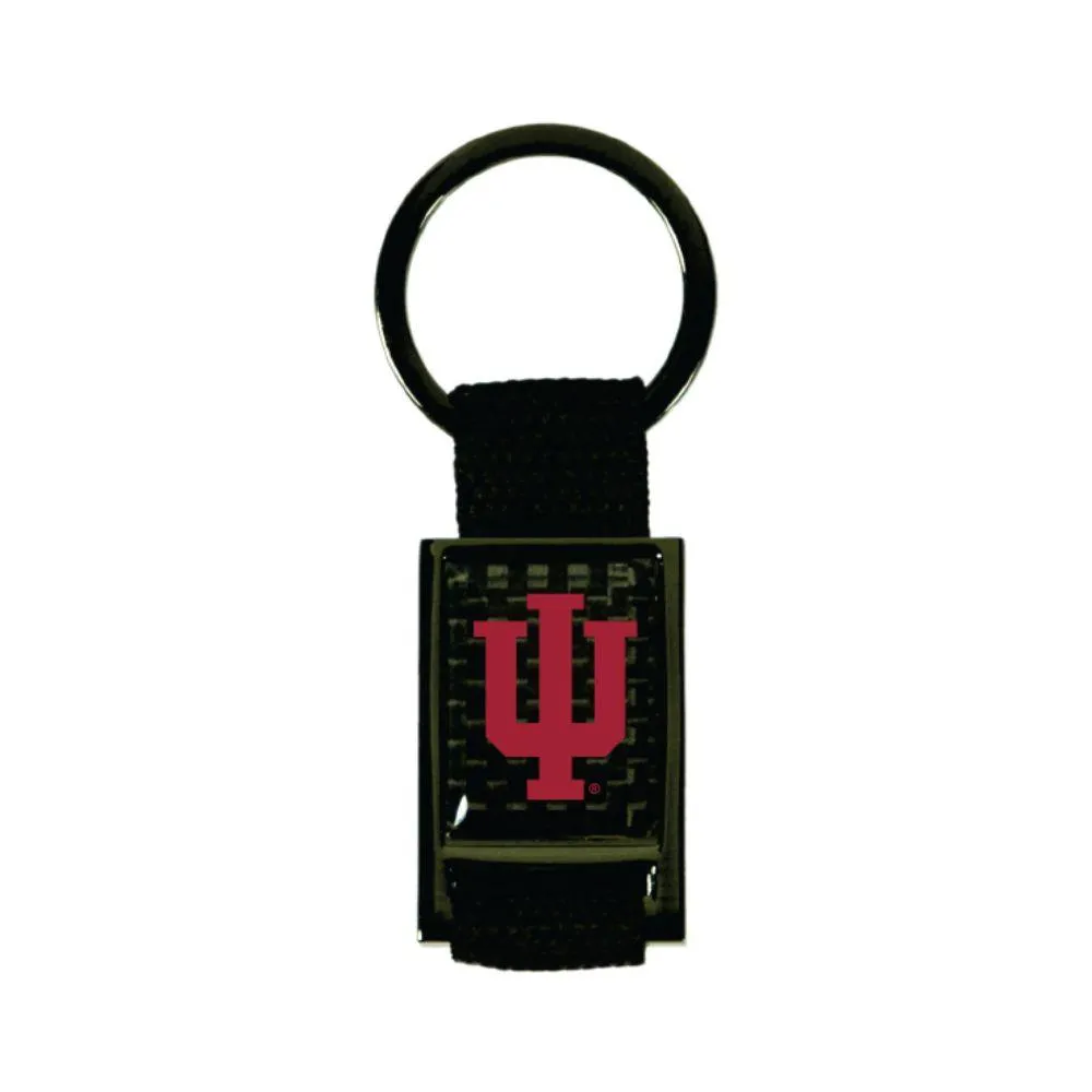  Hoosiers | Indiana Carbon Fiber Rectangle Keychain | Alumni Hall