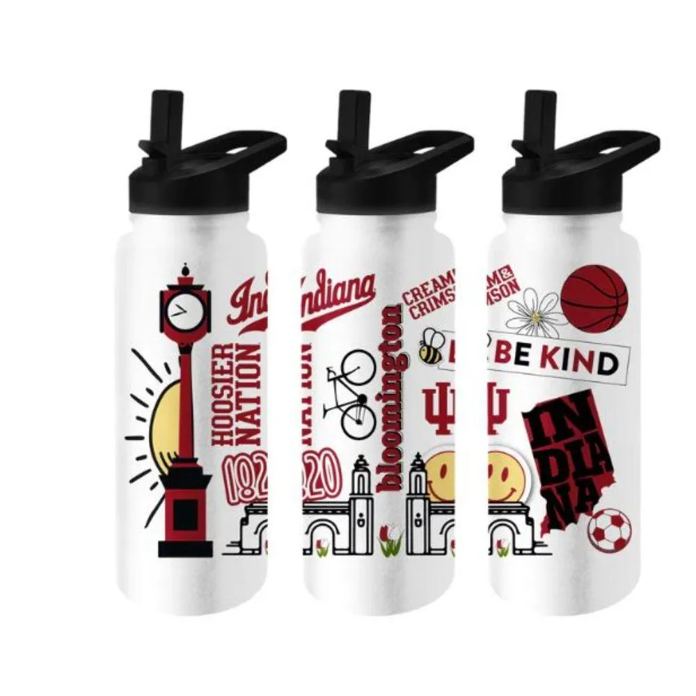  Hoosiers | Indiana 34oz Stickers Quencher Bottle | Alumni Hall