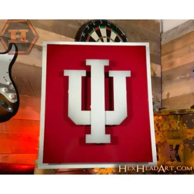  Hoosiers | Indiana Hex Head Metal Iu Wall Art 24 X 16  | Alumni Hall