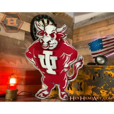  Hoosiers | Indiana Hex Head Metal 1960 Bison Wall Art 24 X 19  | Alumni Hall