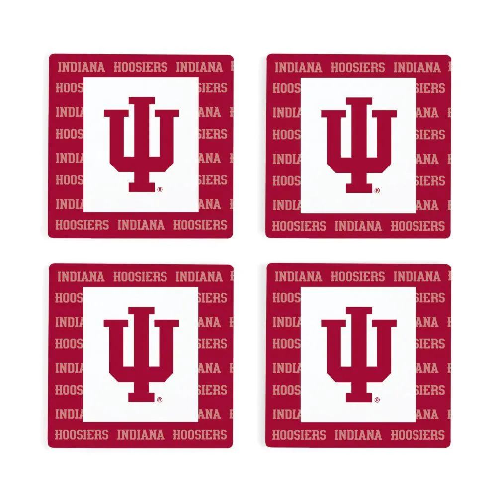  Hoosiers | Indiana 4 Pack Primary Logo Coaster | Alumni Hall