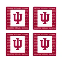  Hoosiers | Indiana 4 Pack Primary Logo Coaster | Alumni Hall