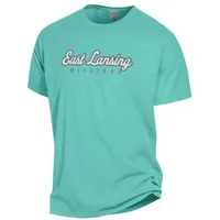 Spartans | East Lansing Women's Straight Script Comfort Wash Tee Alumni Hall