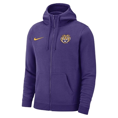 LSU Nike Club Fleece Full Zip Hoodie